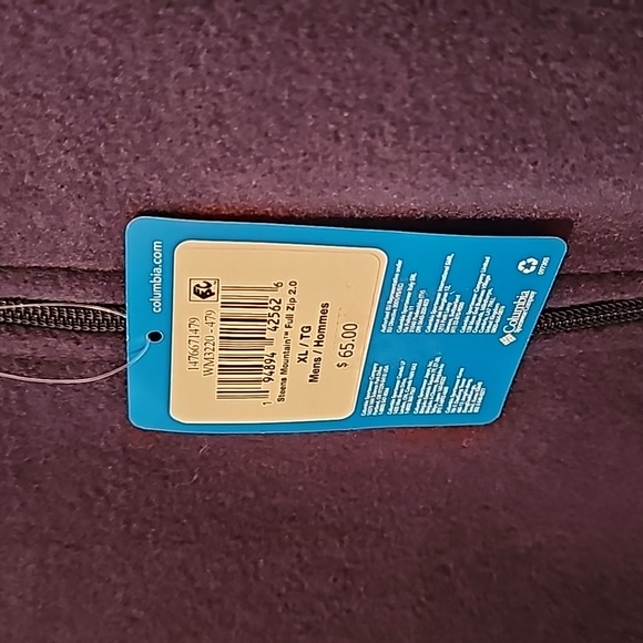 Columbia Fleece Full Zip Jacket Coat Men's Extra Large XL New - Picture 2 of 8